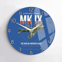 Thumbnail for Supermarine Spitfire Mk IX design on blue no frame wall clock
