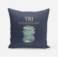 Thumbnail for Tri-Cities Airport (TRI) design on navy blue pillow