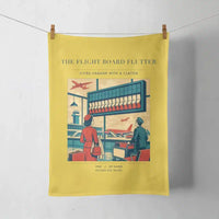 Thumbnail for VINTAGE G4302 - The Flight Board Flutter - Designed Towels design on yellow