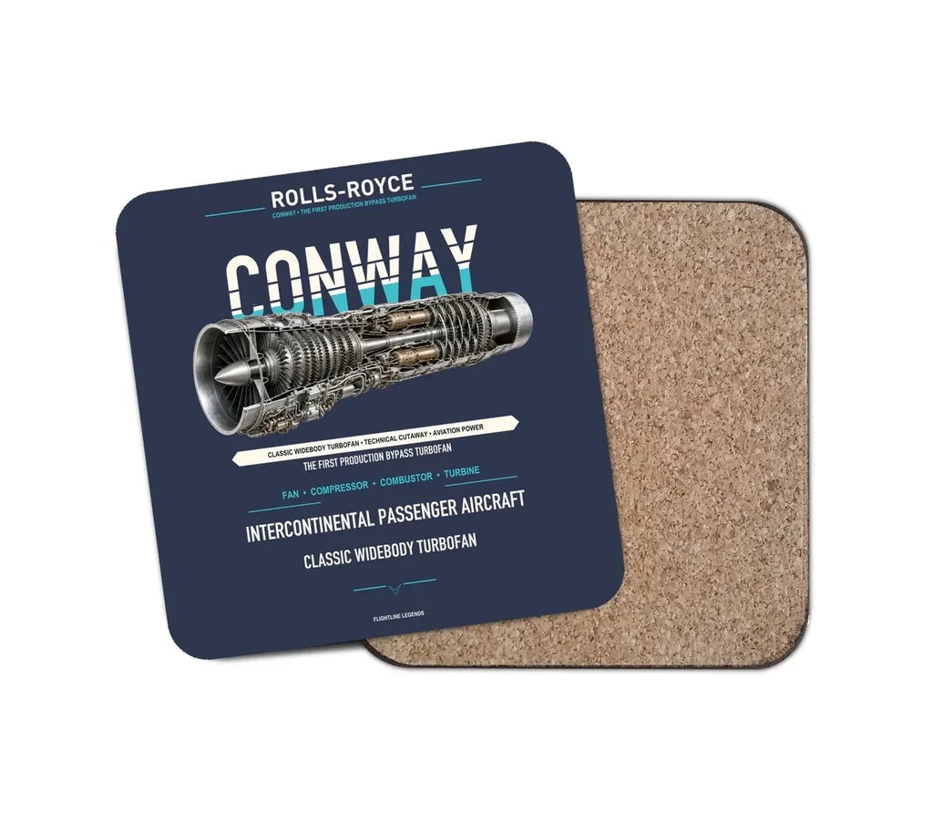 CONWAY design on navy blue 1 piece coaster