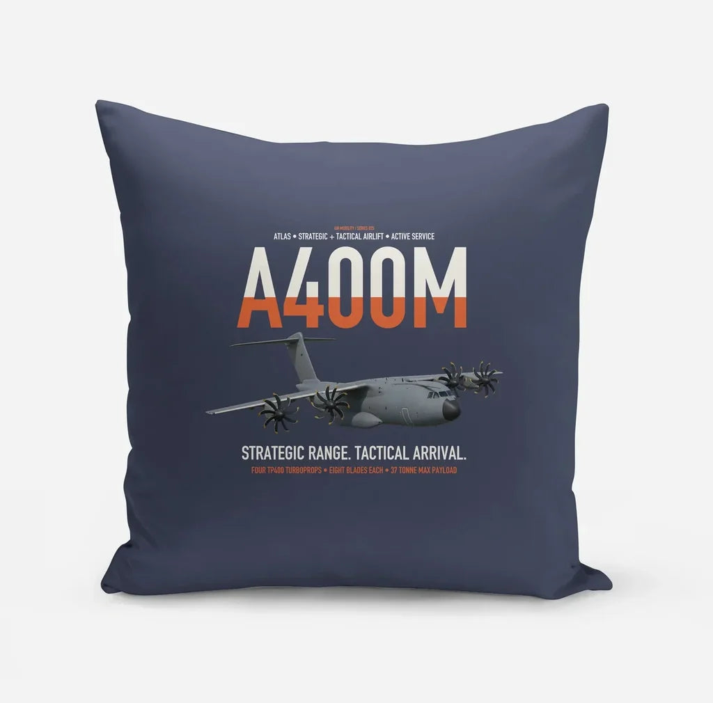 Airbus A400M Atlas design on navy blue pillow