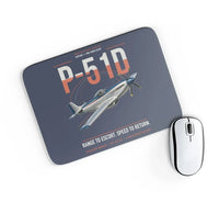 Thumbnail for P-51D Mustang design on navy blue rectangle mouse pad