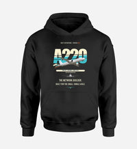 Thumbnail for Airbus A220-300 design on black hoodie single side