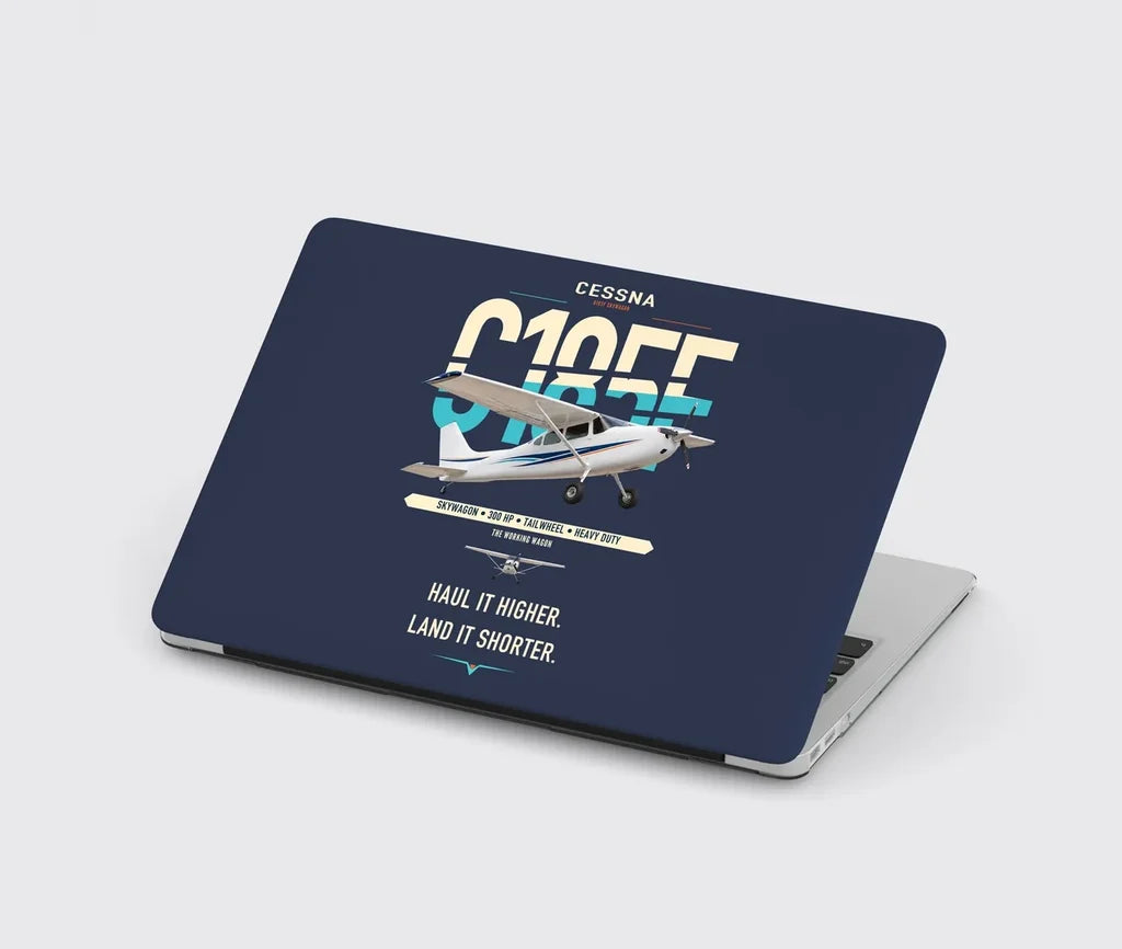 Cessna A185F Skywagon design on navy blue MacBook case