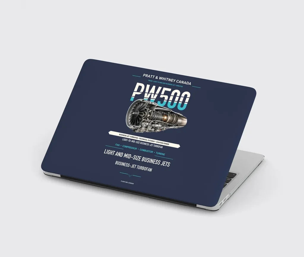 PW500 design on navy blue MacBook case