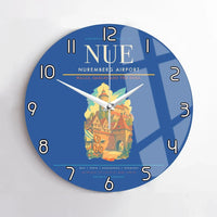 Thumbnail for Nuremberg Airport (NUE) design on blue no frame wall clock