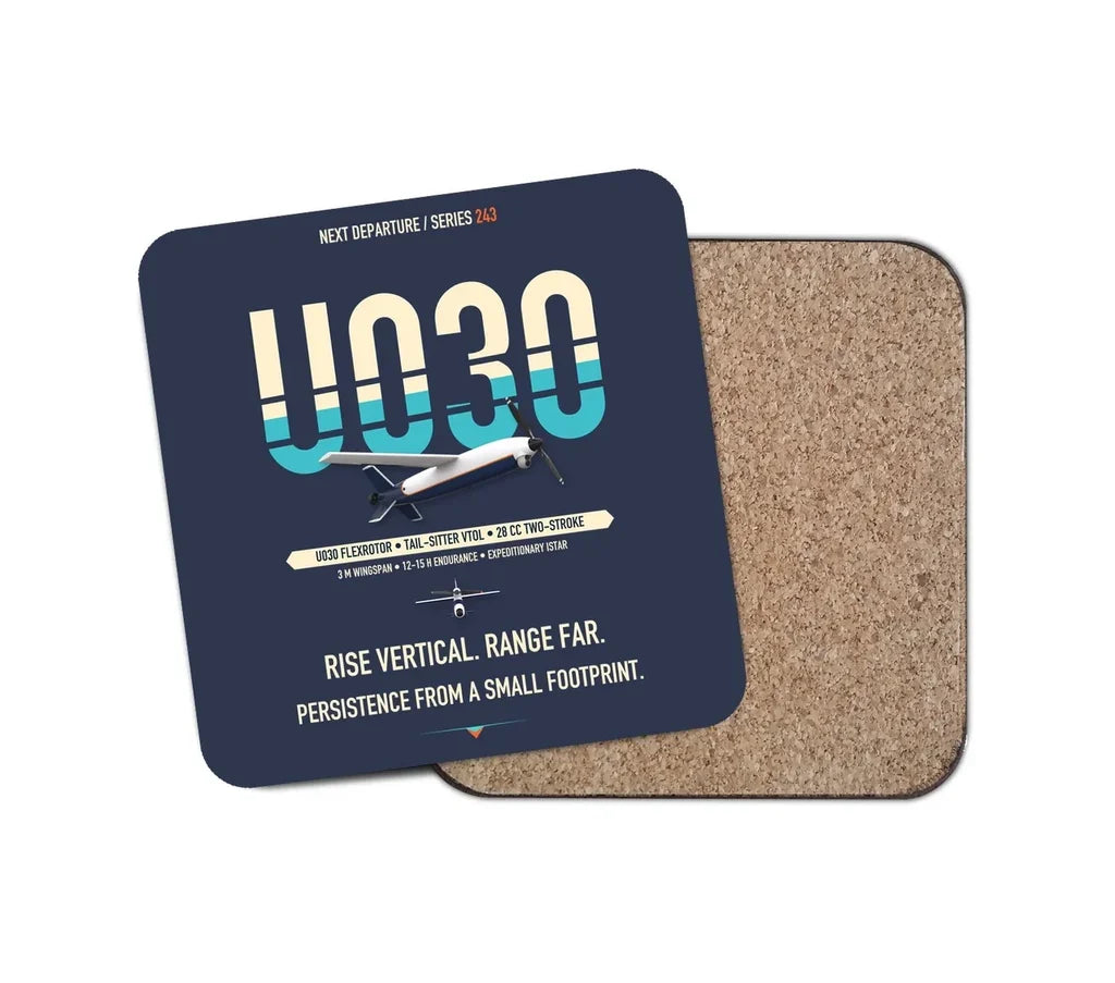Airbus U030 Flexrotor design on navy blue 1 piece coaster