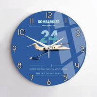 Thumbnail for Bombardier Learjet 24 design on blue no frame wall clock