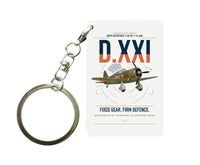 Thumbnail for Fokker D.XXI — Dutch LVA aircraft 221 design on white designed key chain, double-side print