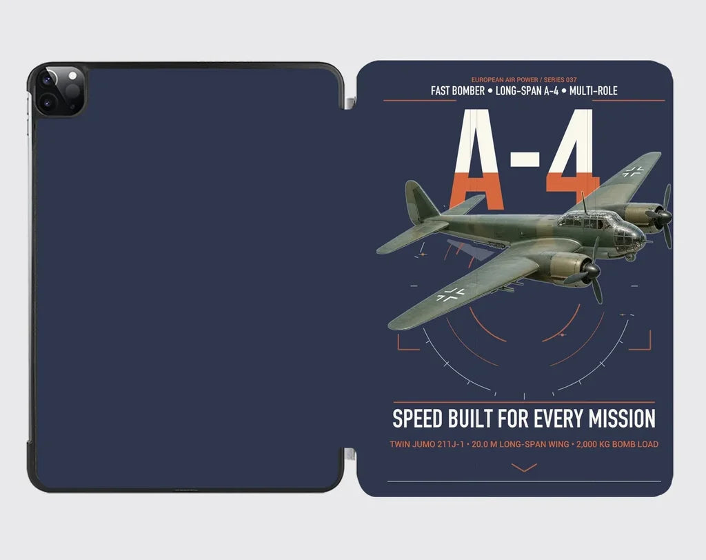Junkers Ju 88A-4 design on navy blue ipad tablet case