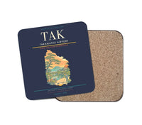 Thumbnail for Takamatsu Airport (TAK) design on navy blue 1 piece coaster