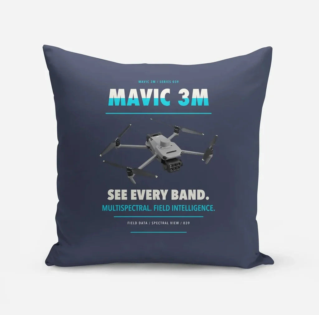 DJI Mavic 3 Multispectral design on navy blue pillow