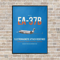 Thumbnail for EA-37B Compass Call vertical canvas print - framed - turquoise background