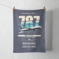 Thumbnail for Boeing 787-8 Dreamliner design on navy blue towel