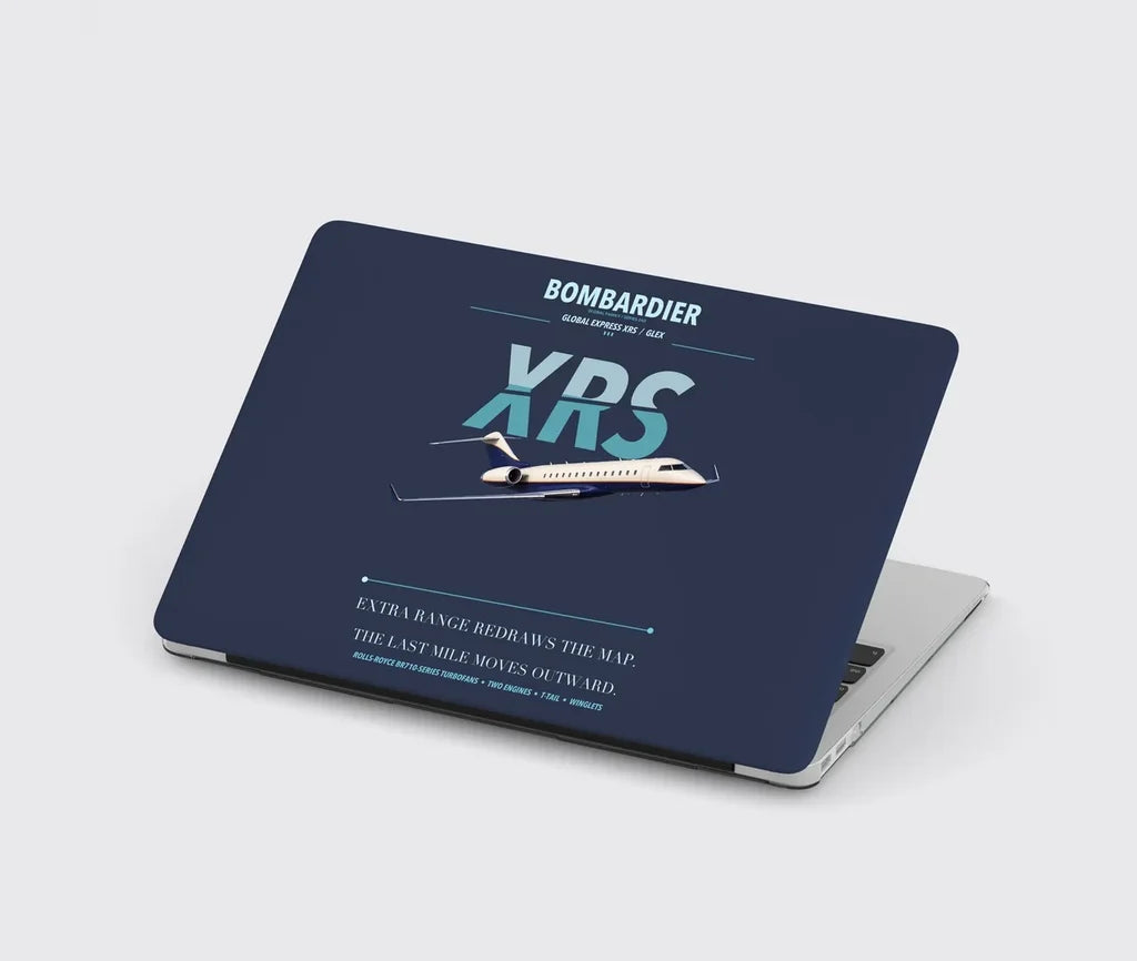 Bombardier Global Express XRS design on navy blue MacBook case