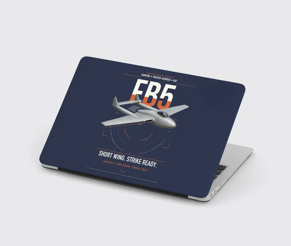 de Havilland Vampire FB5 design on navy blue MacBook case