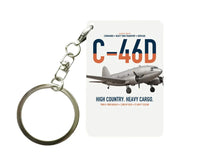 Thumbnail for C-46D Commando design on white designed key chain, double-side print