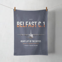 Thumbnail for Short Belfast C.1 design on navy blue towel