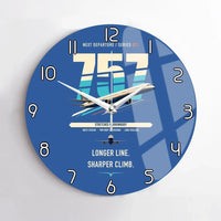 Thumbnail for Boeing 757-300 design on blue no frame wall clock