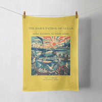 Thumbnail for VINTAGE G4411 - The Dawn Patrol Of Gulls - Designed Towels design on yellow