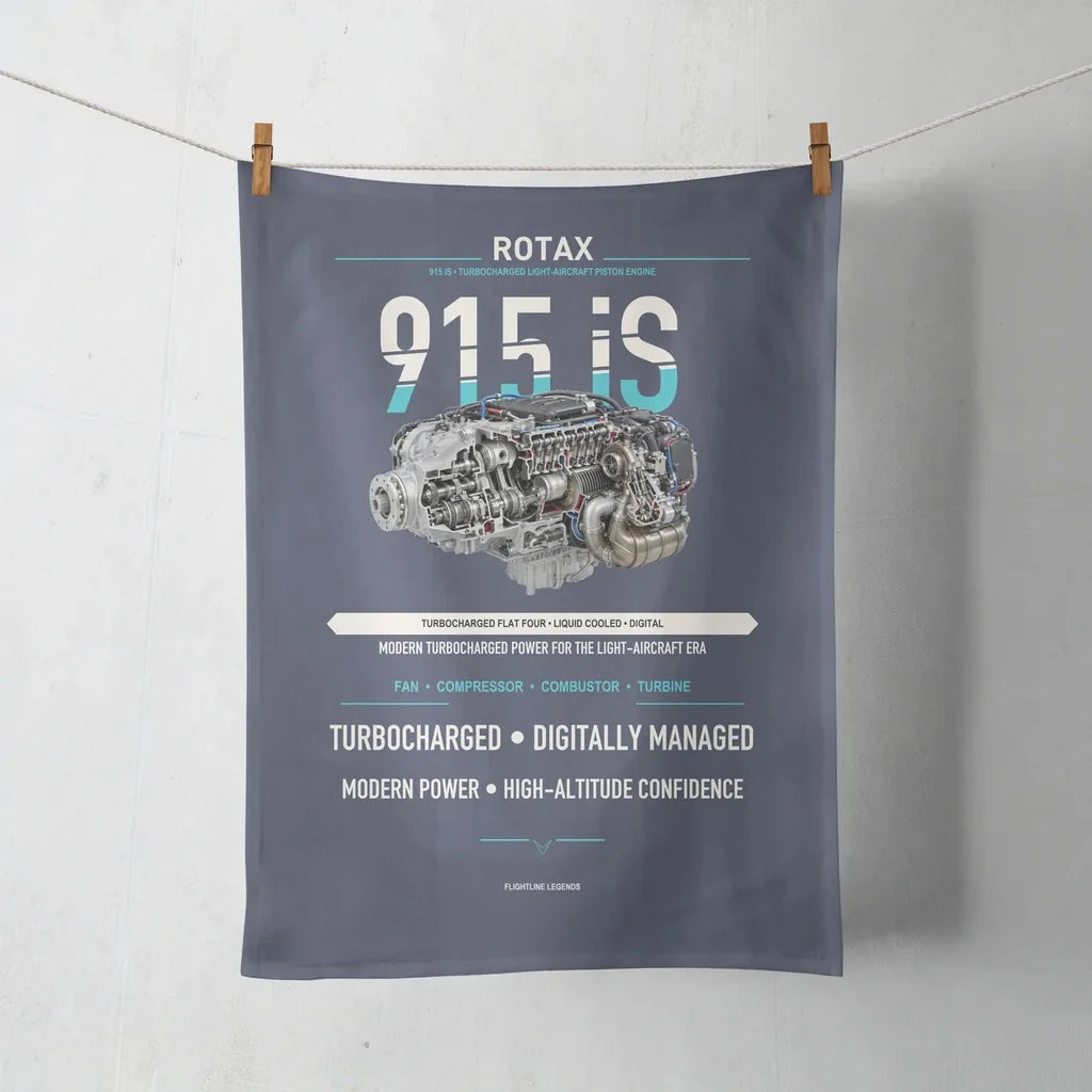 915 iS design on navy blue towel