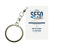 Thumbnail for Cirrus Vision Jet G2+ design on white designed key chain, double-side print
