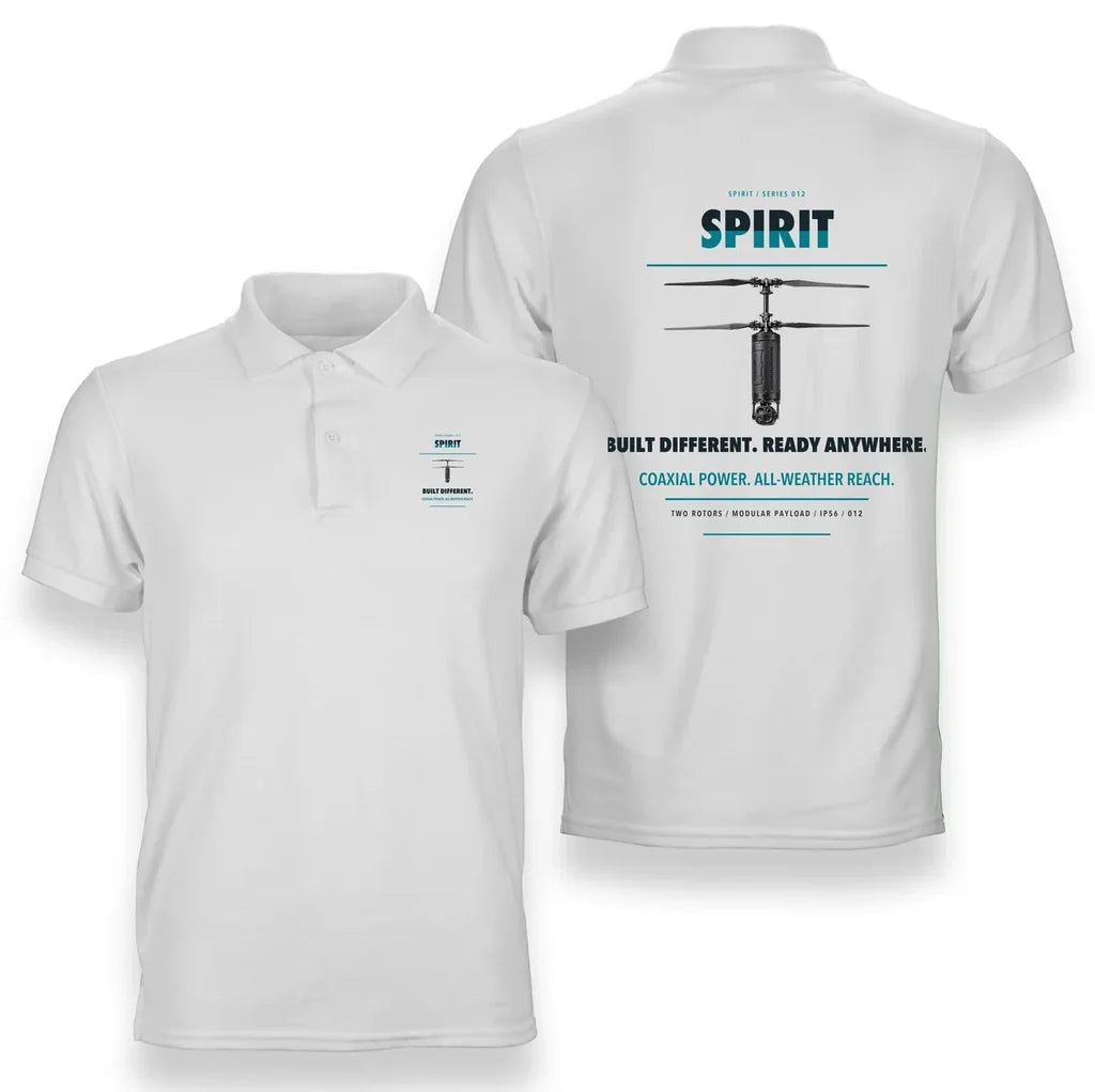 Ascent AeroSystems Spirit design on white polo