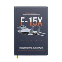 Thumbnail for F-15X Advanced Eagle Proposal Proven Airframe New Capacity design on navy blue notebook