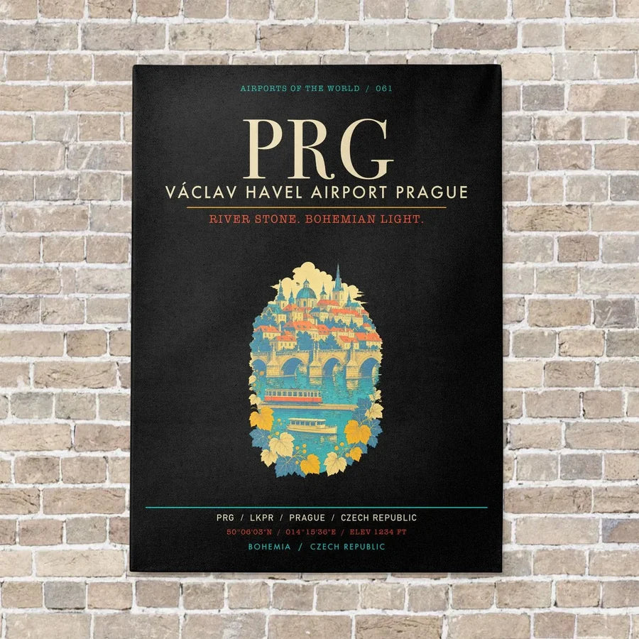 Vaclav Havel Airport Prague PRG - Canvas Framed - Black