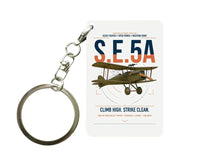 Thumbnail for Royal Aircraft Factory S.E.5a design on white designed key chain, double-side print