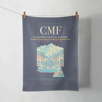 Thumbnail for Chambéry-Savoie Airport (CMF) design on navy blue towel