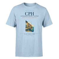 Thumbnail for Copenhagen Airport (CPH) T-Shirt single-side front print in Light Blue | copenhagen-cph-airport-double-side-t-shirt