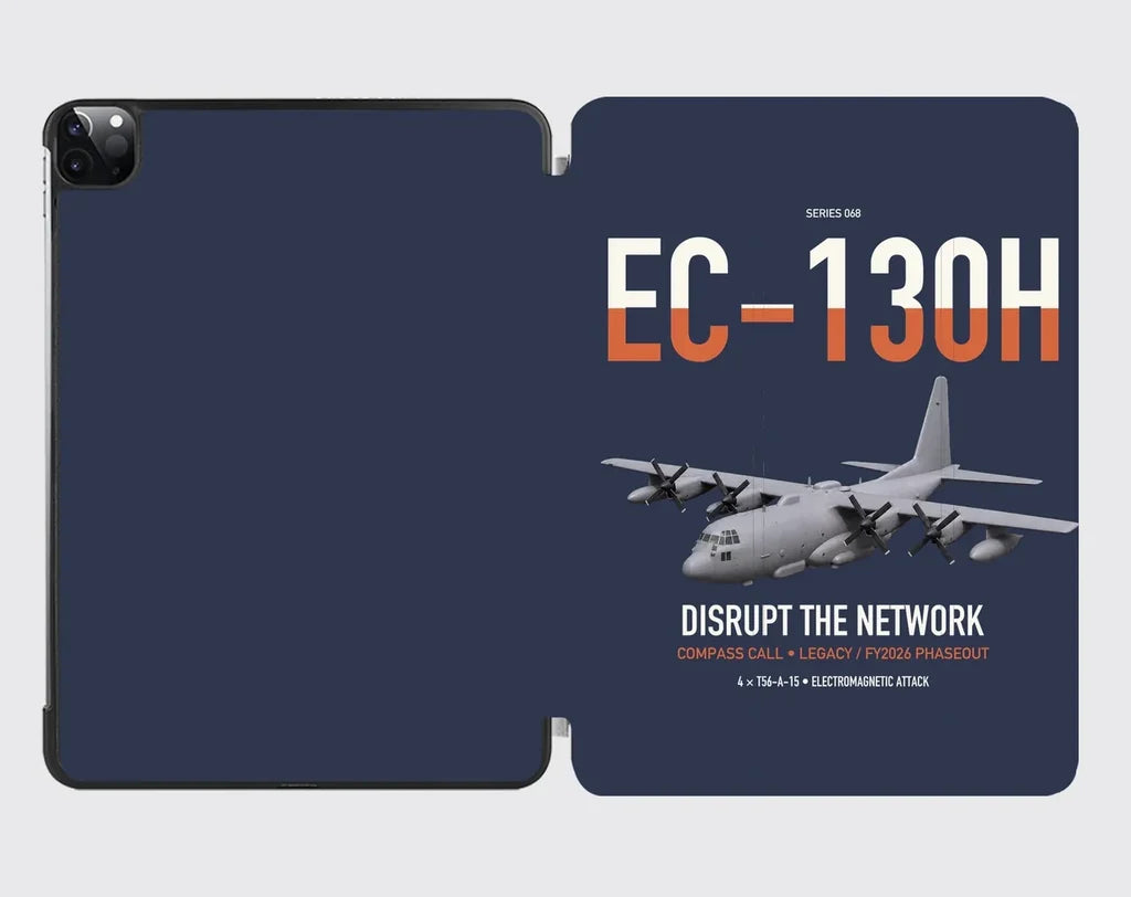 EC-130H Compass Call design on navy blue ipad tablet case
