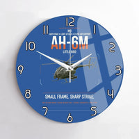 Thumbnail for MD AH-6M Little Bird design on blue no frame wall clock