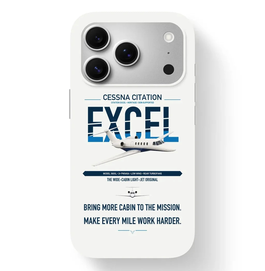 Cessna Citation Excel design on white magsafe iphone case, for iPhone 17 Pro