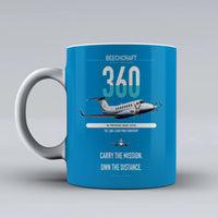 Thumbnail for Beechcraft King Air 360 design on turquoise ceramic mug, double-side print