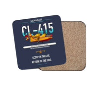 Thumbnail for Canadair CL-415 design on navy blue 1 piece coaster