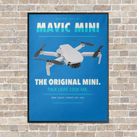 Thumbnail for DJI Mavic Mini vertical canvas print - framed - turquoise background