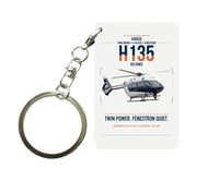 Thumbnail for Airbus H135 design on white designed key chain, double-side print
