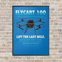 Thumbnail for DJI FlyCart 100 vertical canvas print - framed - turquoise background
