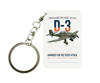 Thumbnail for Junkers Ju 87D-3 design on white designed key chain, double-side print