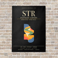 Thumbnail for Stuttgart Airport STR - Canvas Framed - Black