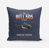 Thumbnail for Bell 505 Jet Ranger X design on navy blue pillow