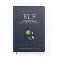 Thumbnail for Buffalo Niagara International Airport (BUF) design on navy blue notebook
