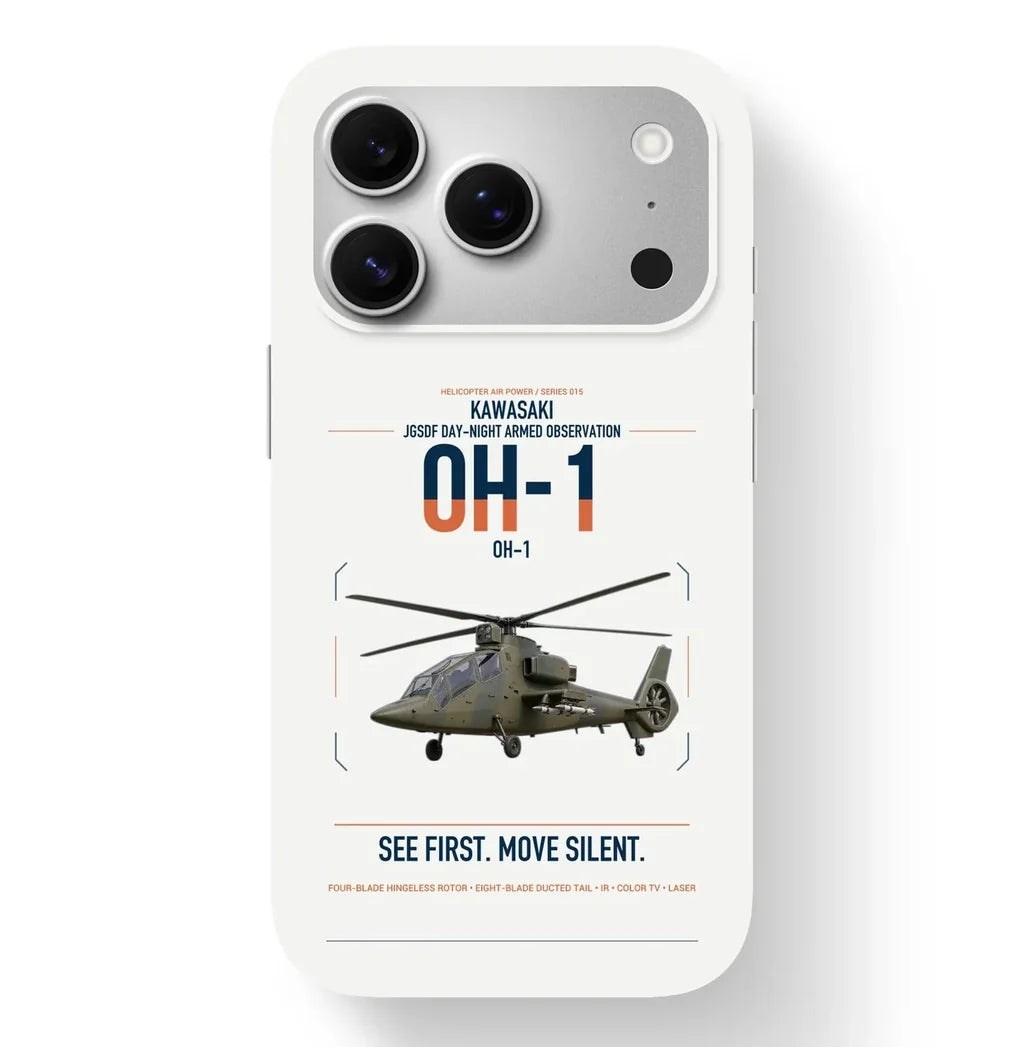 Kawasaki OH-1 design on white magsafe iphone case, for iPhone 17 Pro