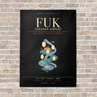 Thumbnail for Fukuoka Airport FUK - Canvas Framed - Black