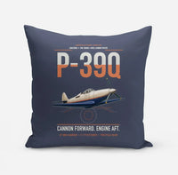 Thumbnail for P-39Q Airacobra design on navy blue pillow