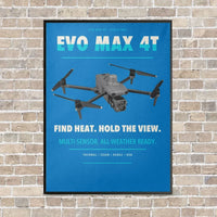Thumbnail for Autel EVO Max 4T vertical canvas print - framed - turquoise background