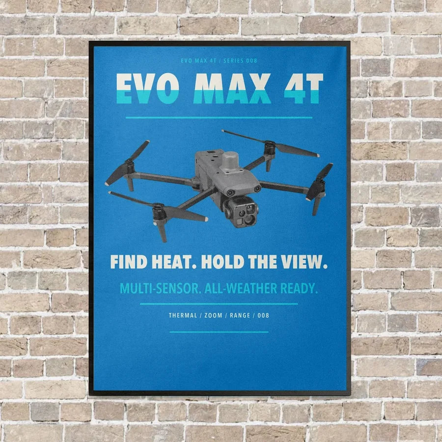 Autel EVO Max 4T vertical canvas print - framed - turquoise background