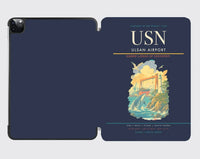 Thumbnail for Ulsan Airport (USN) design on navy blue ipad tablet case